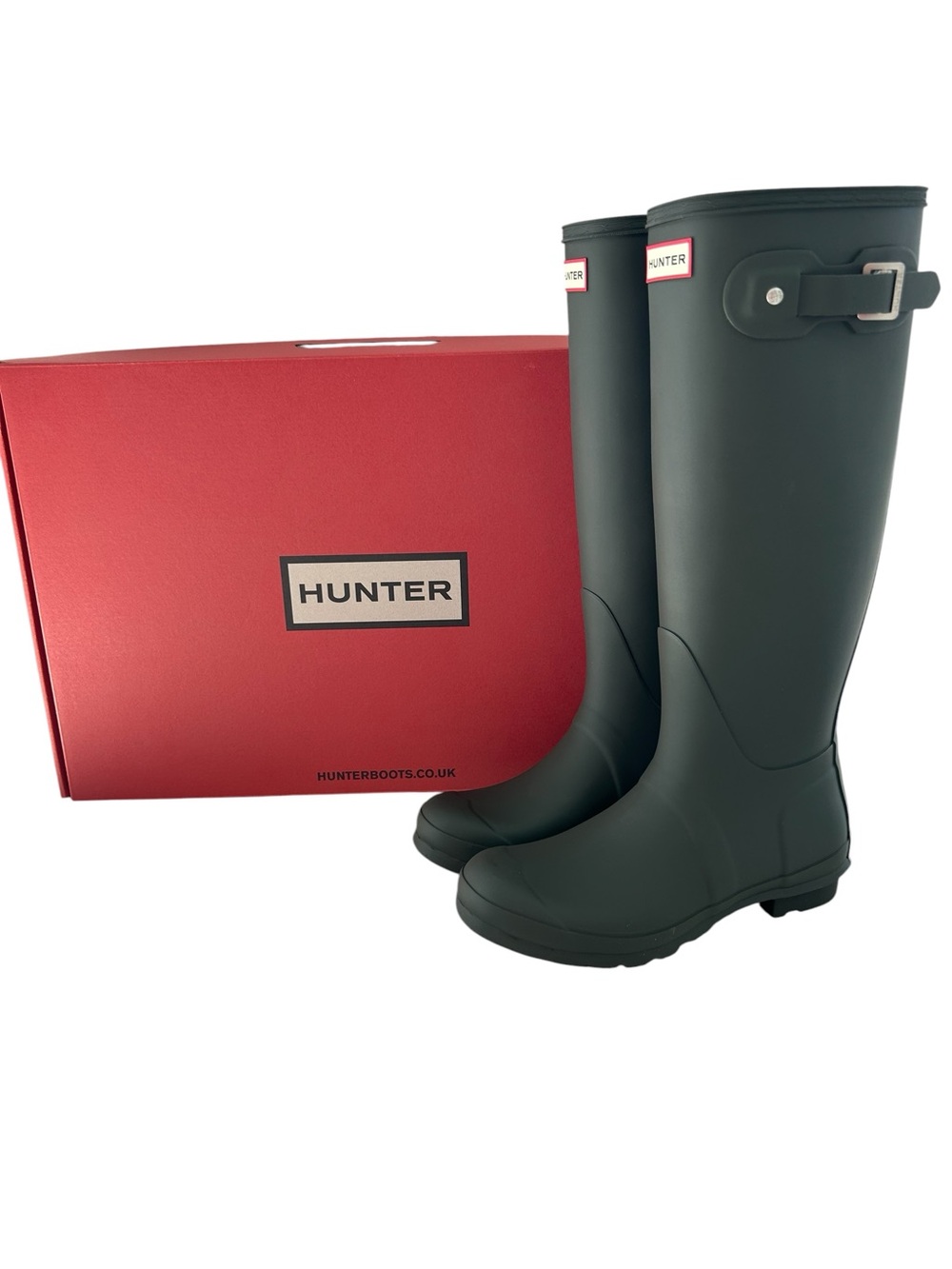 HUNTER Original Tall Dark Olive Rubber Rain Boots NEW Size 9